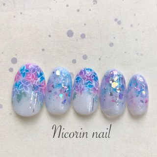 紫陽花ネイル　あじさい　No.03