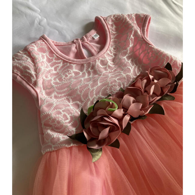 ベビードレス　ピンク size70   キッズ/ベビー/マタニティのベビー服(~85cm)(ワンピース)の商品写真
