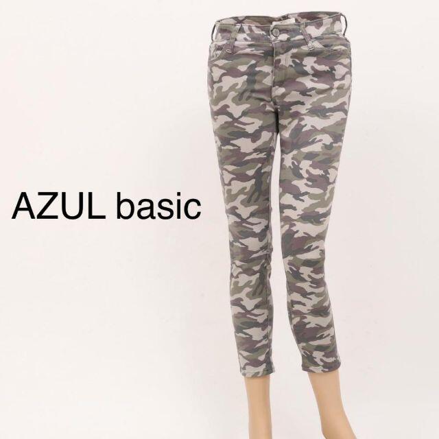 AZUL by moussy(アズールバイマウジー)のアズールバイマウジー カモフラ柄 迷彩　スキニークロップドパンツ レディースのパンツ(スキニーパンツ)の商品写真