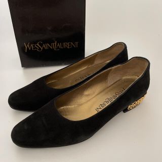 イヴサンローランボーテ(Yves Saint Laurent Beaute)の★美品★ 人気の黒！イヴ・サンローラン スエードパンプス 黒　22.5cm(ハイヒール/パンプス)