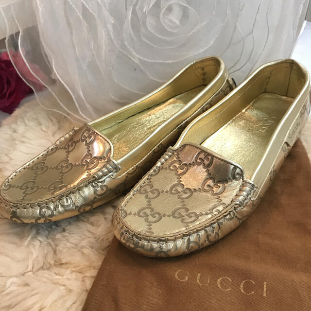 ☆未使用品☆GUCCI ドライビングシューズ フラットシューズ GG