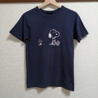 スヌーピー(SNOOPY)のPEANUT　スヌーピー ウッドストック Tシャツ　ネイビー(Tシャツ(半袖/袖なし))