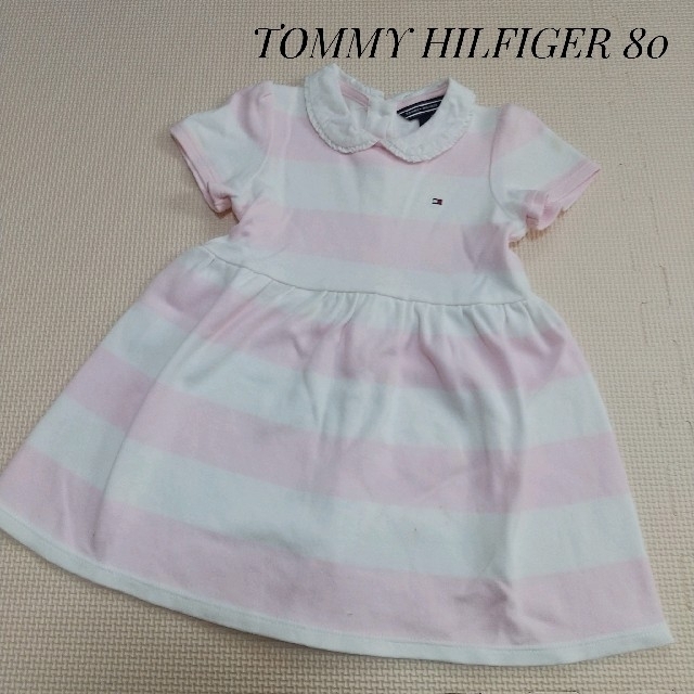 TOMMY HILFIGER(トミーヒルフィガー)のワンピース80、レギンス100 2枚セット キッズ/ベビー/マタニティのベビー服(~85cm)(ワンピース)の商品写真