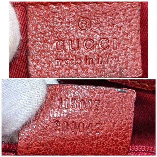Gucci(グッチ)の【美品】GUCCI グッチ トートバッグ GGキャンバス レザー 赤 レッド レディースのバッグ(トートバッグ)の商品写真