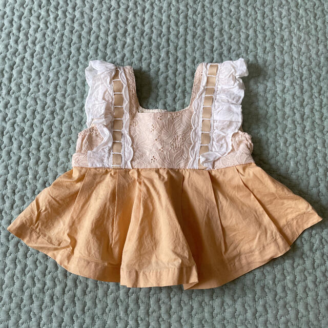 petit main(プティマイン)のプティマイン　レースリボンチュニックイエロー キッズ/ベビー/マタニティのキッズ服女の子用(90cm~)(Tシャツ/カットソー)の商品写真