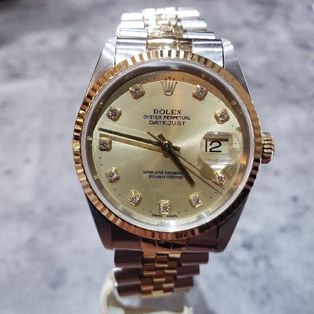 ROLEX(ロレックス)のロレックス メンズ デイトジャスト 10P ダイヤモンド 16233G 時計 メンズの時計(腕時計(アナログ))の商品写真