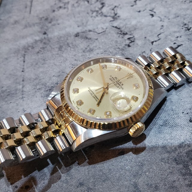 ROLEX(ロレックス)のロレックス メンズ デイトジャスト 10P ダイヤモンド 16233G 時計 メンズの時計(腕時計(アナログ))の商品写真