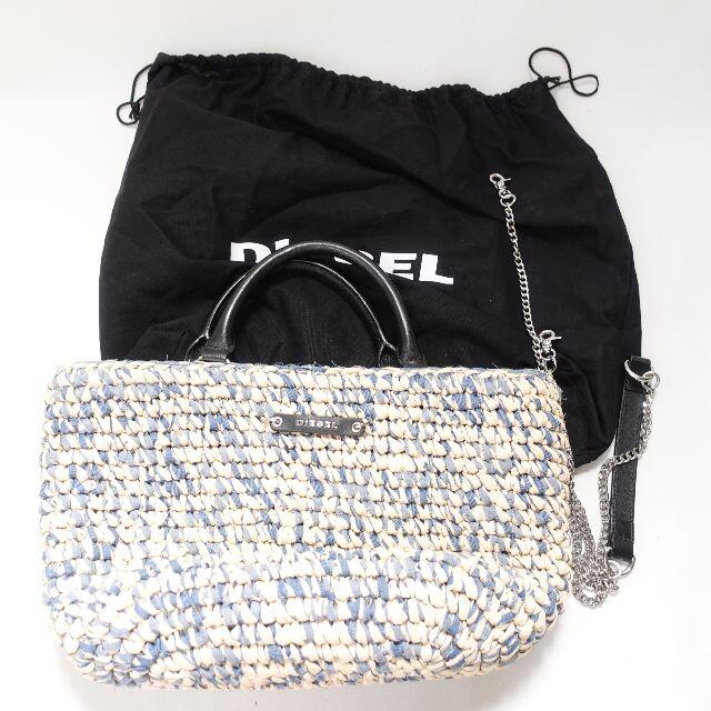 DIESEL(ディーゼル)のDIESEL　かごバッグ　レディース　ブルー/ベージュ レディースのバッグ(かごバッグ/ストローバッグ)の商品写真