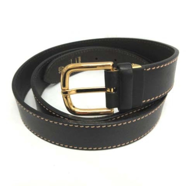 ダンヒル dunhill ベルト レザー ロゴ金具 40/100 黒 ブラック - ベルト