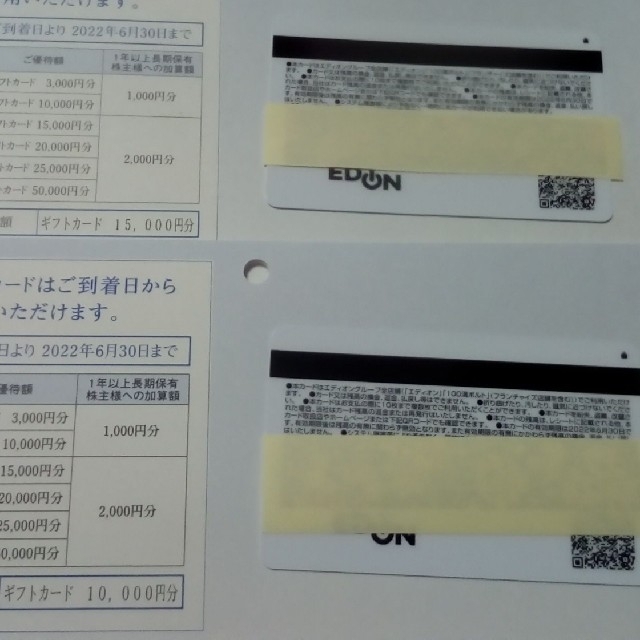 優待券/割引券エディオン　株主優待　25000円分