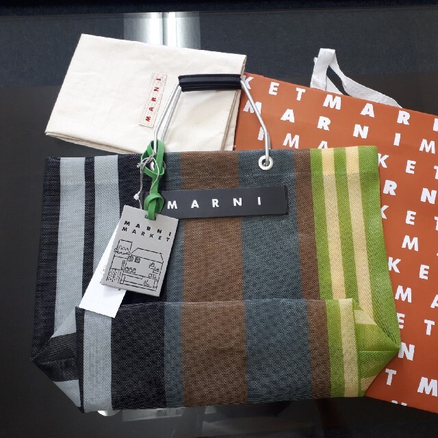 最適な材料 MARNI マルニ ストライプ トートバッグ♡ソフトベージュ