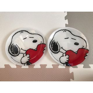 スヌーピー(SNOOPY)のSNOOPY ガラス　皿　ローソン　2枚入り(食器)