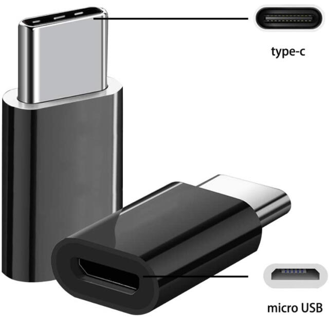 2枚セット】micro usb to usb type c 変換アダプター スマホ/家電/カメラのPC/タブレット(PC周辺機器)の商品写真
