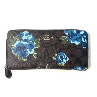 コーチ(COACH)のコーチ　長財布　ブルー　花柄(財布)