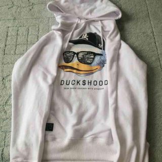 ウィゴー(WEGO)のDUCK DUDE パーカー ホワイト ダックデュード(パーカー)