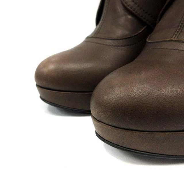 DIANA(ダイアナ)のダイアナ ショートブーツ レザー ハイヒール ベルト 24.5cm 茶 レディースの靴/シューズ(ブーツ)の商品写真