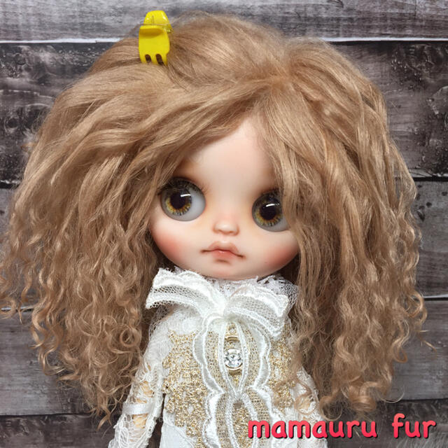 blythe _wm-169アプリコットベージュロング✨チベットラムウィッグ