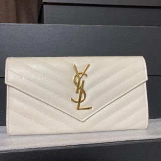 サンローラン(Saint Laurent)のイヴ　サン　ローラン　美品　長財布　白(財布)