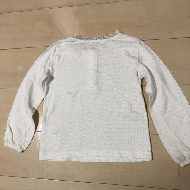 pom ponette(ポンポネット)の白長袖トップス キッズ/ベビー/マタニティのキッズ服女の子用(90cm~)(Tシャツ/カットソー)の商品写真
