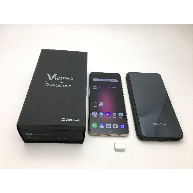 161 SIMフリー ソフトバンク LG V60 ThinQ 5G A001LG傷がほぼ皆無に近いＢランク