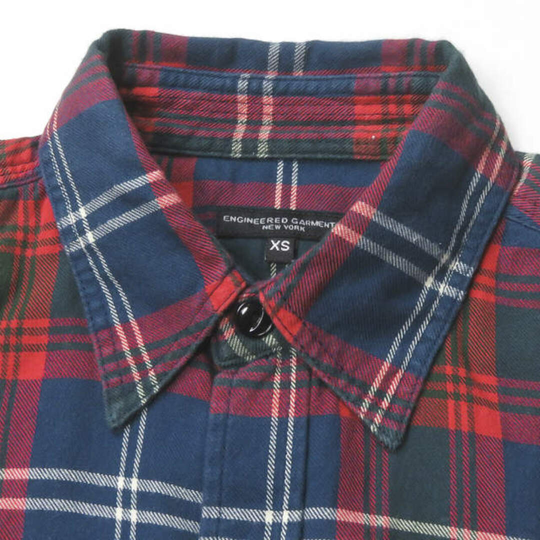 Engineered Garments(エンジニアードガーメンツ)のEngineered Garments エンジニアードガーメンツ アメリカ製 WORK SHIRT - TWILL PLAID ツイルチェックワークシャツ XS ネイビー/レッド/グリーン等 長袖 フランネル トップス【中古】【Engineered Garments】 メンズのトップス(シャツ)の商品写真