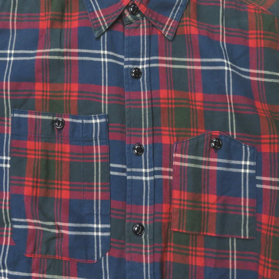 Engineered Garments エンジニアードガーメンツ アメリカ製 WORK SHIRT - TWILL PLAID ツイルチェックワークシャツ XS ネイビー/レッド/グリーン等 長袖 フランネル トップス【中古】【Engineered Garments】