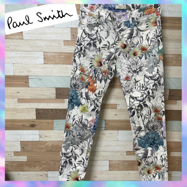 【Paul smith】ポールスミス総柄✳︎花柄パンツ♪ストレッチ有 | フリマアプリ ラクマ