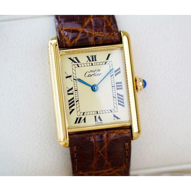 美品 カルティエ マスト タンク アイボリー ローマン LM Cartier39CARTIER