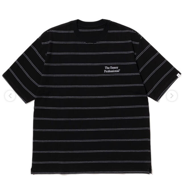 Lサイズ 白 ennoy エンノイ Pique Border Tシャツ