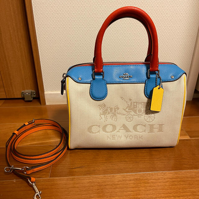 レディースcoach ミニボストンバッグ　マルチカラー