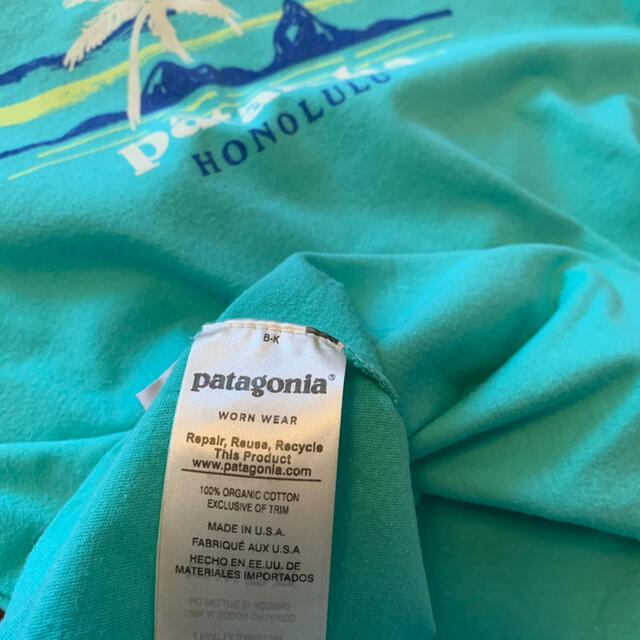 patagonia(パタゴニア)のpatagonia パタゴニアキッズTシャツグリーンSize L(150㎝) キッズ/ベビー/マタニティのキッズ服女の子用(90cm~)(Tシャツ/カットソー)の商品写真