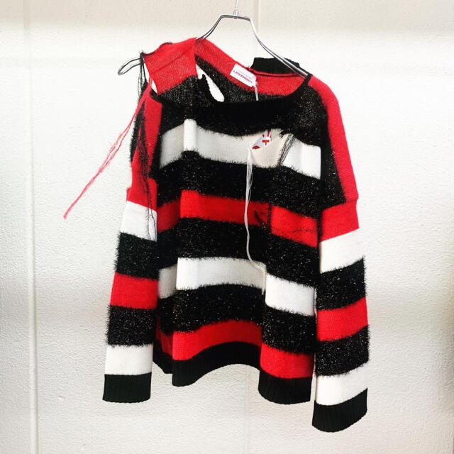 charles jeffrey  loverboy 21ss ラメボーダーニット メンズのトップス(ニット/セーター)の商品写真