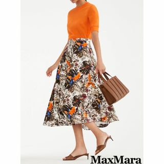 マックスマーラ(Max Mara)のマックスマーラ コットンスカート ホワイト(ロングスカート)