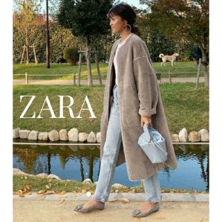 ザラ(ZARA)のZARA リバーシブルボアコート(ロングコート)