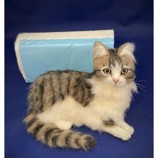 mia サンプルページ キジ白 猫 羊毛フェルト 置物 ハンドメイドの ...