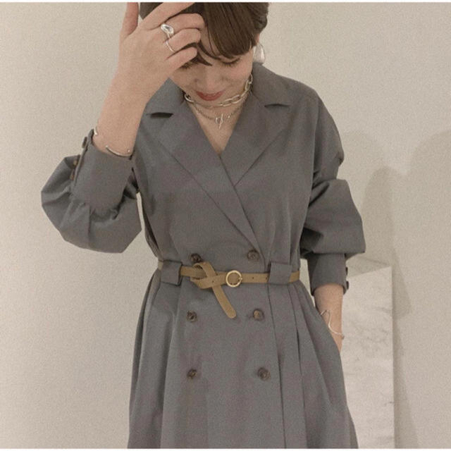 Ameri - AMERI LONG COAT LIKE BELT DRESS グレーの通販 by RINA's closet|アメリヴィンテージならラクマ VINTAGE 在庫好評