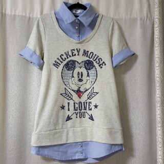 ディズニー(Disney)のミッキーマウス　カットソー(シャツ/ブラウス(半袖/袖なし))