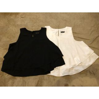 ザラ(ZARA)の【週末お値下げ本日まで】ZARA BASIC シフォン生地トップス　2枚セット(カットソー(半袖/袖なし))