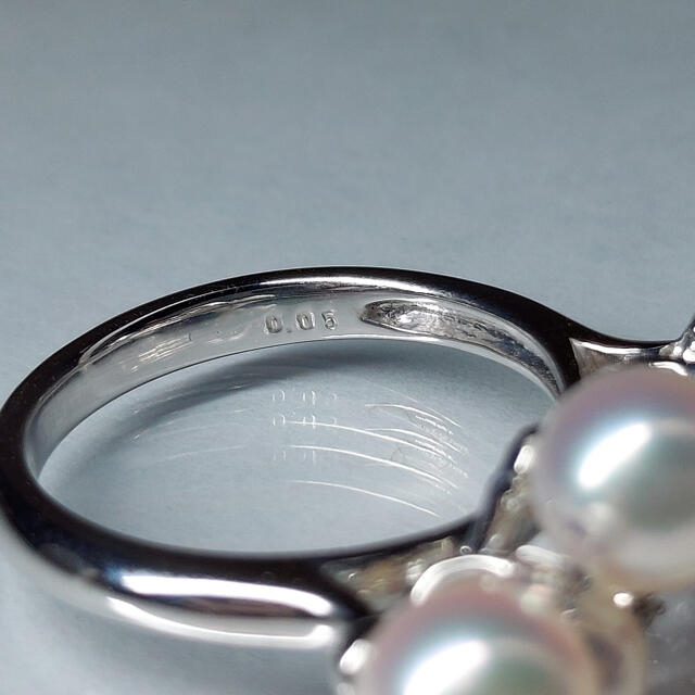 K18WG あこやパール　ダイヤ　リング　神楽坂宝石 レディースのアクセサリー(リング(指輪))の商品写真