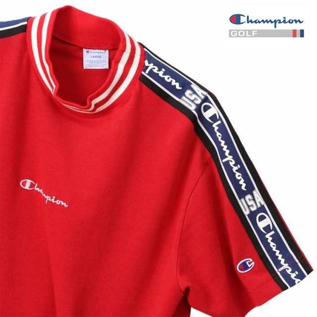 Champion(チャンピオン)のチャンピオンゴルフ 【XL】モックネックシャツ　RED スポーツ/アウトドアのゴルフ(ウエア)の商品写真