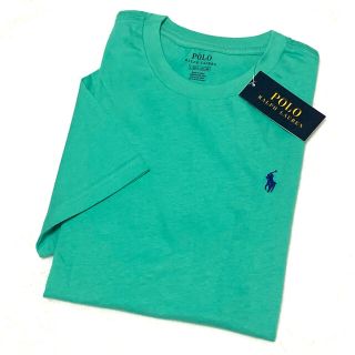 ポロラルフローレン(POLO RALPH LAUREN)のボーイズ L/160 新品 ターコイズグリーン×ブルーポニー コットン Tシャツ(Tシャツ/カットソー)