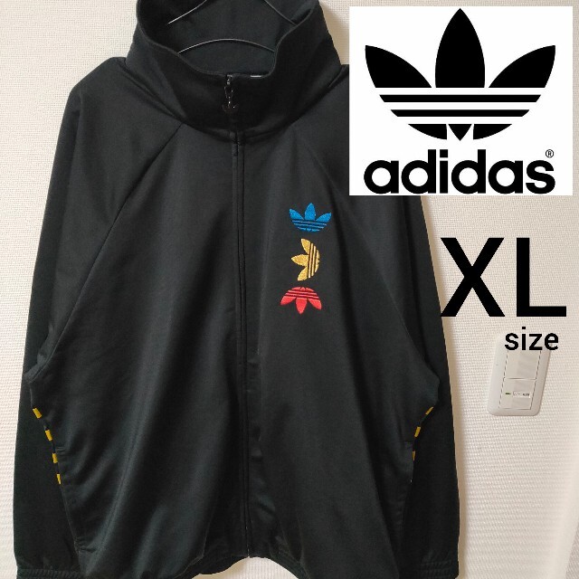 未使用美品 adidas トラックジャケット ジャージ 3連ロゴ メンズ XL