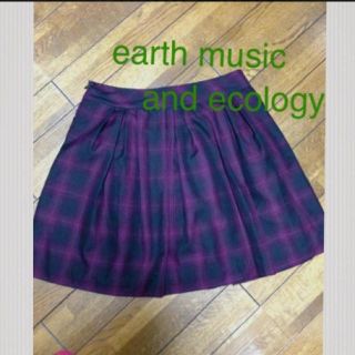 アースミュージックアンドエコロジー(earth music & ecology)の値下げ！earth m&eチェックSK♡(ミニスカート)