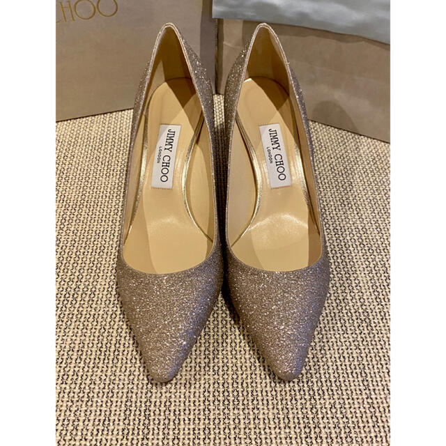 JIMMY CHOO(ジミーチュウ)の<may様専用> ジミーチュウ Jimmy Choo グリッターパンプス 38 レディースの靴/シューズ(ハイヒール/パンプス)の商品写真