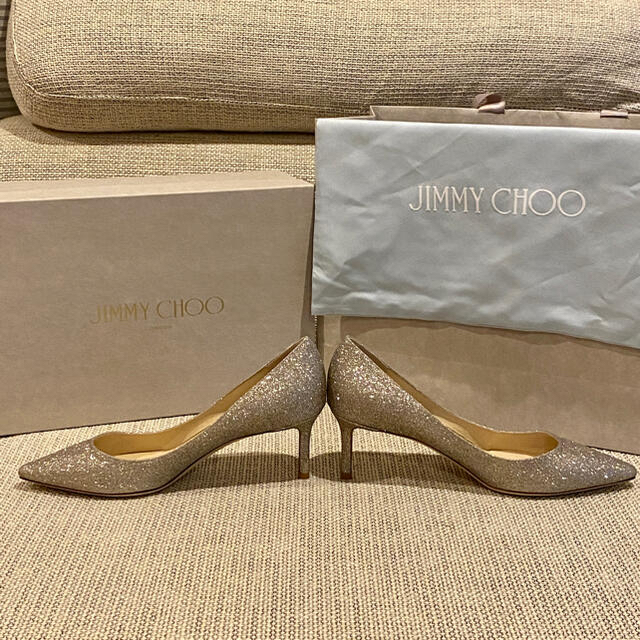 JIMMY CHOO(ジミーチュウ)の<may様専用> ジミーチュウ Jimmy Choo グリッターパンプス 38 レディースの靴/シューズ(ハイヒール/パンプス)の商品写真
