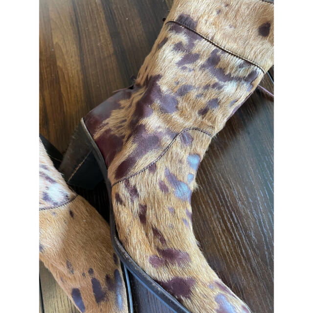 ハラコ革素材ブーツandレッグウォーマー レディースの靴/シューズ(ブーツ)の商品写真