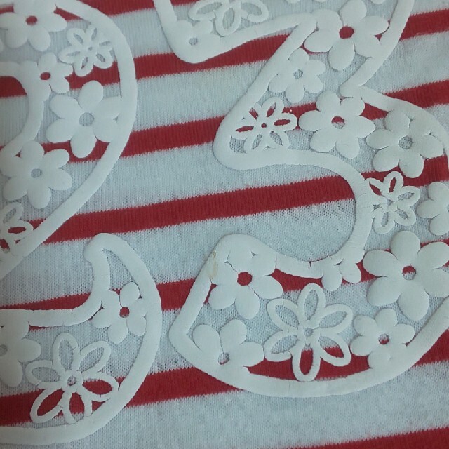 西松屋(ニシマツヤ)の赤白ボーダーワンピース 80 キッズ/ベビー/マタニティのベビー服(~85cm)(ワンピース)の商品写真