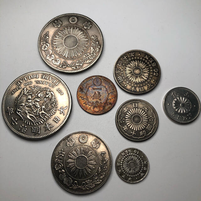 古銭 アンティークコイン 8枚セットの通販 by 民間博物館｜ラクマ 明治 昭和 即納新品