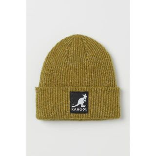 エイチアンドエム(H&M)のKangol x H&M ダブルレイヤーロゴニットキャップ グリーンイエロー(ニット帽/ビーニー)