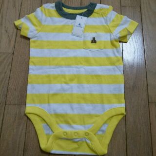 ベビーギャップ(babyGAP)のbabygap＊新品タグ付き半袖ボーダーロンパース60(ロンパース)